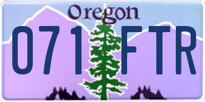 OR license plate 071FTR