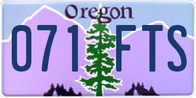 OR license plate 071FTS