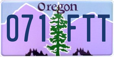 OR license plate 071FTT