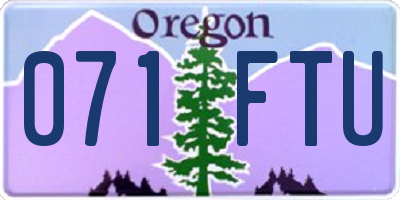 OR license plate 071FTU