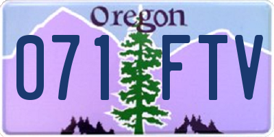 OR license plate 071FTV