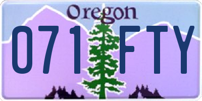 OR license plate 071FTY