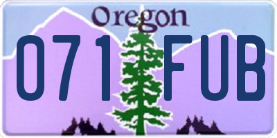 OR license plate 071FUB