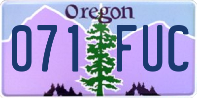 OR license plate 071FUC