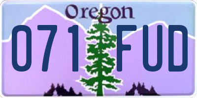 OR license plate 071FUD