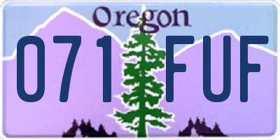 OR license plate 071FUF