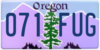 OR license plate 071FUG