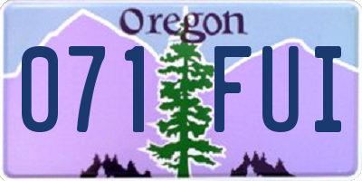 OR license plate 071FUI