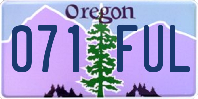 OR license plate 071FUL