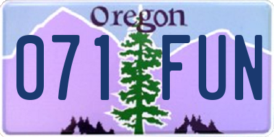OR license plate 071FUN