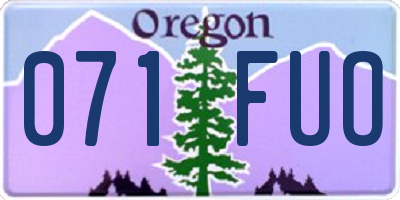 OR license plate 071FUO
