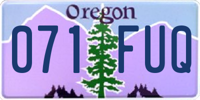 OR license plate 071FUQ