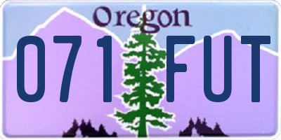 OR license plate 071FUT