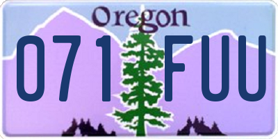 OR license plate 071FUU