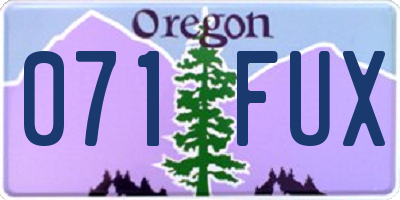 OR license plate 071FUX