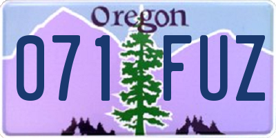 OR license plate 071FUZ
