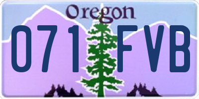 OR license plate 071FVB