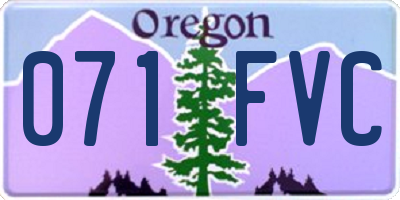 OR license plate 071FVC