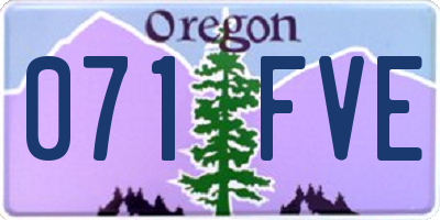 OR license plate 071FVE