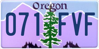 OR license plate 071FVF