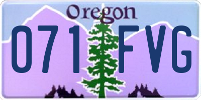 OR license plate 071FVG