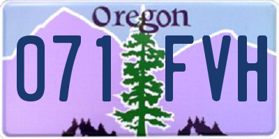 OR license plate 071FVH