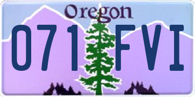 OR license plate 071FVI