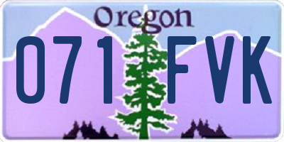 OR license plate 071FVK