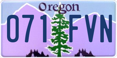 OR license plate 071FVN