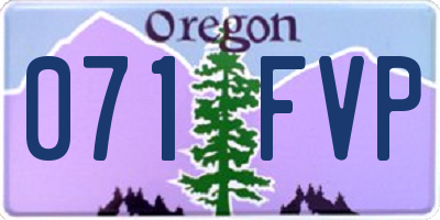 OR license plate 071FVP