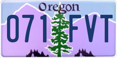 OR license plate 071FVT