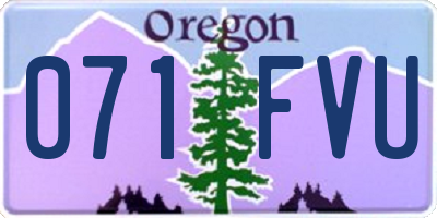 OR license plate 071FVU