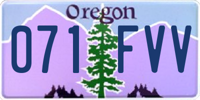 OR license plate 071FVV