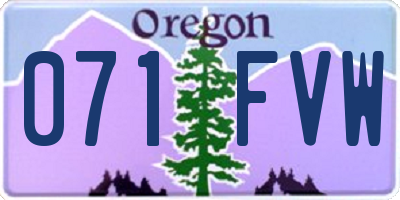 OR license plate 071FVW
