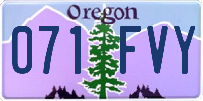 OR license plate 071FVY