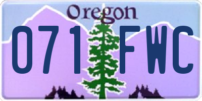 OR license plate 071FWC