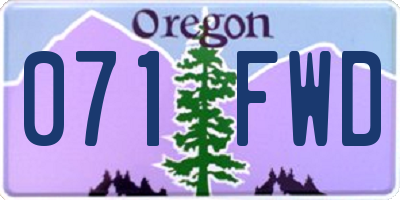 OR license plate 071FWD