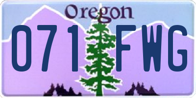 OR license plate 071FWG