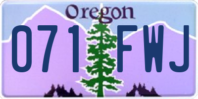 OR license plate 071FWJ