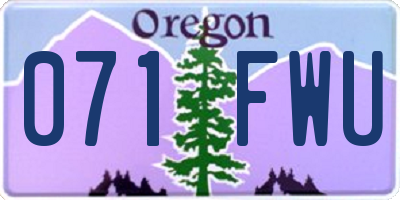 OR license plate 071FWU