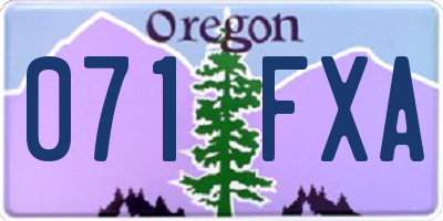 OR license plate 071FXA