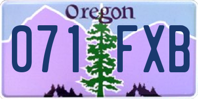 OR license plate 071FXB