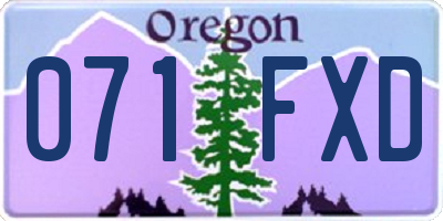 OR license plate 071FXD