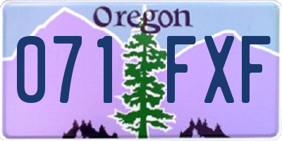 OR license plate 071FXF