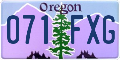 OR license plate 071FXG