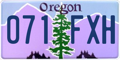 OR license plate 071FXH