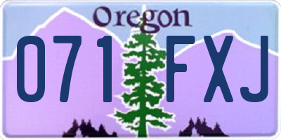 OR license plate 071FXJ