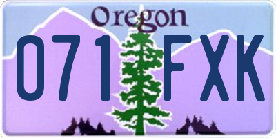 OR license plate 071FXK