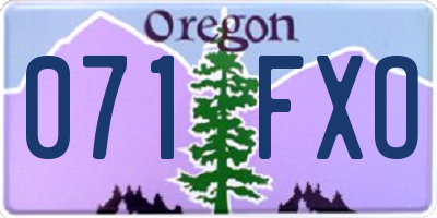 OR license plate 071FXO
