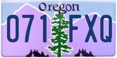 OR license plate 071FXQ